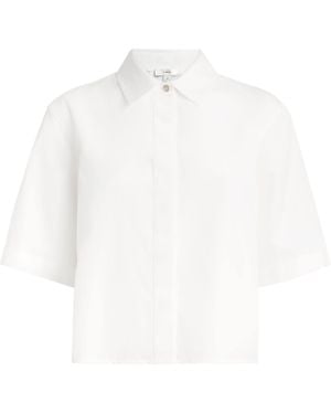 Vince Cotton Scallop-Detail Shirt - White