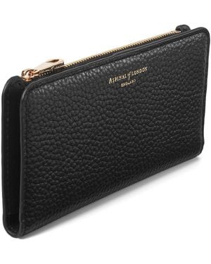 Aspinal of London Large Grained Leather Mayfair Purse - Black