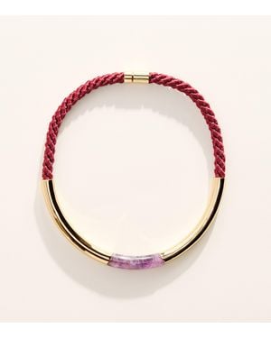 Eddie Borgo Plated Amethyst And Silk Roebling Necklace - Pink