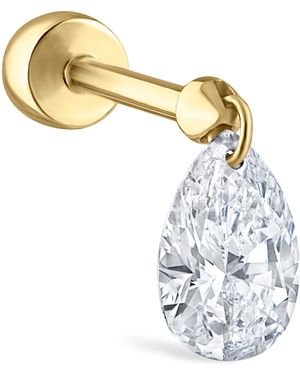 Maria Tash Floating Pear Diamond Charm Threaded Stud Earring - Metallic