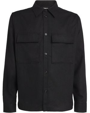J.Lindeberg Wool-Blend Overshirt - Black