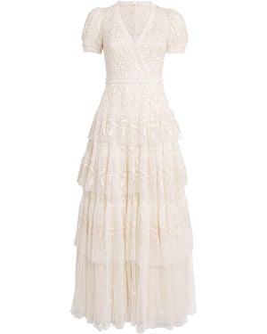 Needle & Thread Lace Layered Maxi Dress - White