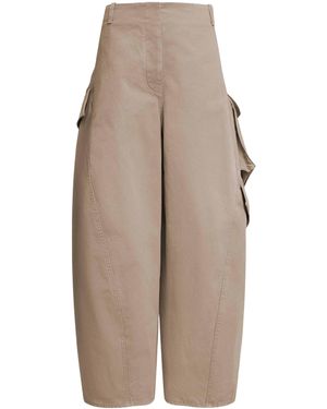 Alaïa Cotton Twisted Cargo Pants - Natural