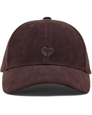 Maje Corduroy Logo Baseball Cap - Brown