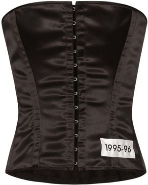 Dolce & Gabbana Satin Corset Top - Black