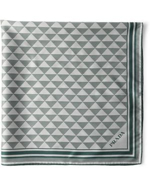 Prada Silk Triangle Scarf - Grey