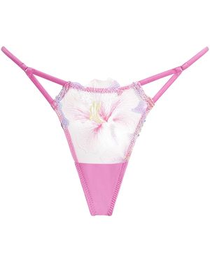 Fleur du Mal Sequin Hibiscus Thong - Pink