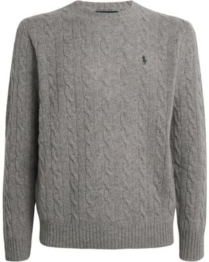 Polo Ralph Lauren Wool-Cashmere Cable-Knit Sweater - Gray