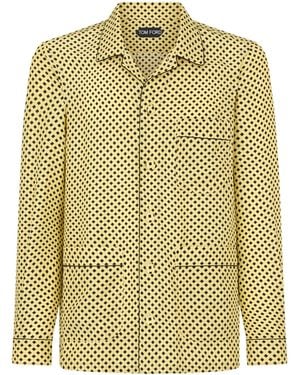 Tom Ford Silk Polka-Dot Shirt - Yellow