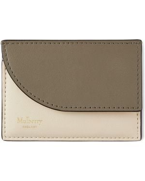 Mulberry Leather Compact Card Holder - Metallic