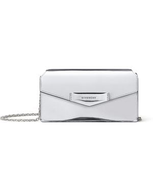 Givenchy Mirrored Leather Antigona Chain Wallet - White