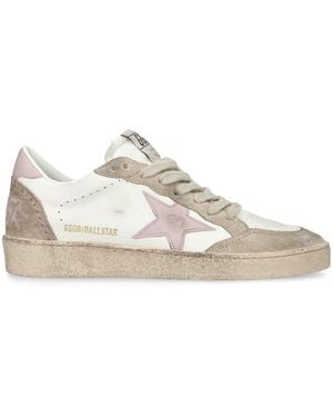 Golden Goose Suede Ball Star Trainers - Natural