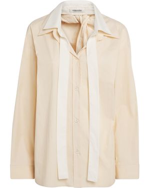 Voranida Cotton-Blend Open-Back Shirt - Natural