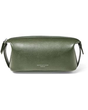 Aspinal of London Leather Mount Street Wash Bag - Green