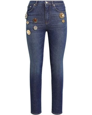 Dolce & Gabbana Embellished Audrey Mid-Rise Skinny Jeans - Blue