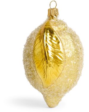 Harrods Glass Lemon Tree Decoration - Metallic