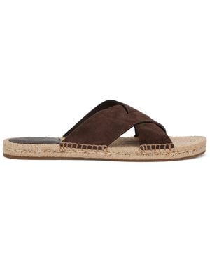 ZEGNA Suede Espadrille Sandals - Brown