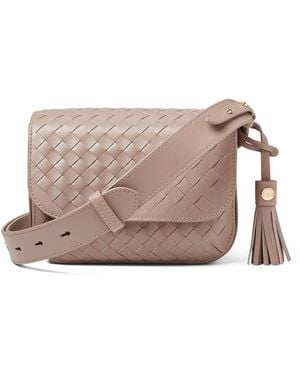Aspinal of London Woven Leather Ella Cross-Body Bag - Brown