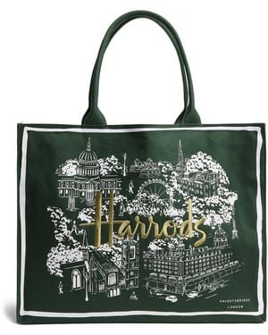 Harrods City Stories Shoulder Tote Bag - Green