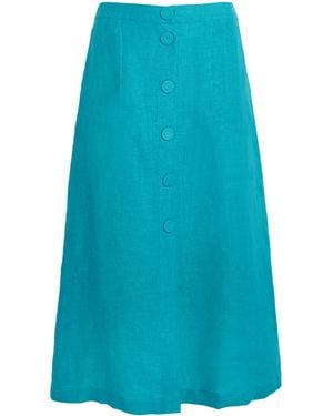 Eres Linen Amusante Midi Skirt - Blue