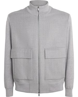 Paul & Shark Wool-Silk Aliseo Bomber Jacket - Grey