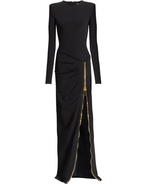 Balmain Zip Slit Dress - Black