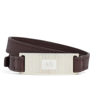 dunhill And Leather Id Tag Bracelet - Brown