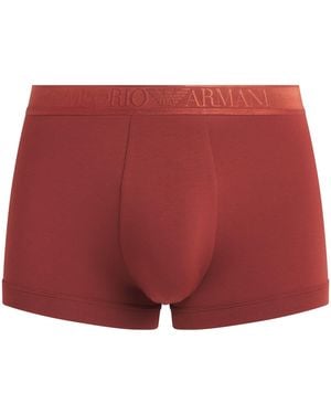 Emporio Armani Modal Logo Trunks - Red