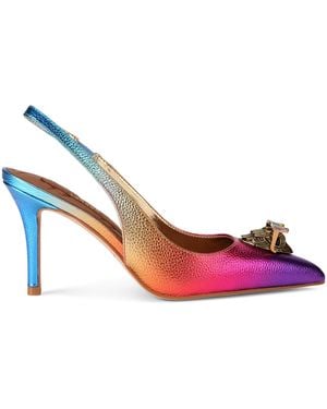 Kurt Geiger Metallic Leather Belgravia Slingback Heels 85 - Pink