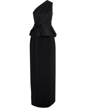 Carolina Herrera One-Shoulder Column Gown - Black