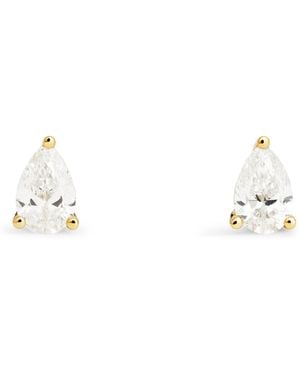 Harrods And Diamond Pear Stud Earrings - White