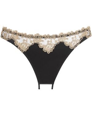 Coco De Mer Silk-Blend Reina Open Thong - Natural