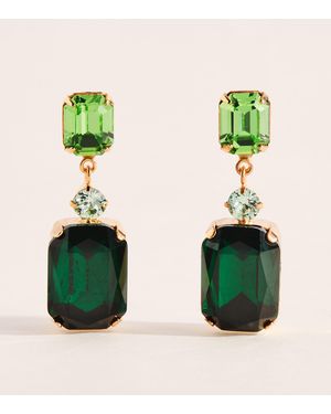 Jennifer Behr Plated Justine Drop Earrings - Green