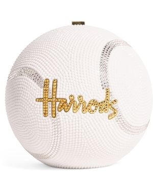 Judith Leiber X Harrods Embellished Tennis Ball Clutch Bag - White