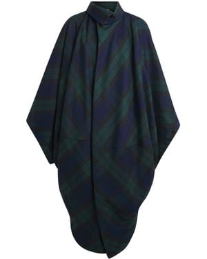 The Cloth Tartan Janatella Cape - Blue