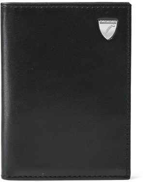 Aspinal of London Leather Double Fold Card Holder - Black