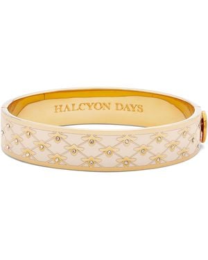 Halcyon Days Plated Enamel Bee Sparkle Bangle - Natural
