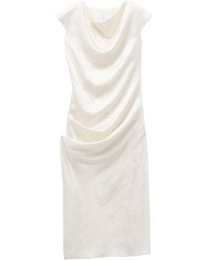 Alexander McQueen Asymmetric Draped Dress - White