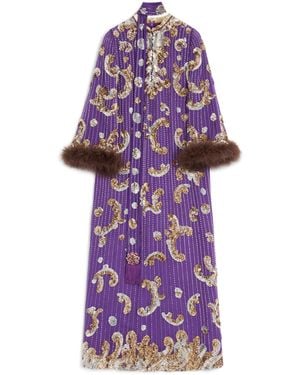 Valentino Silk Embellished Dress - Purple