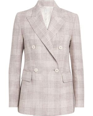 Eleventy Check Double-Breasted Blazer - Gray