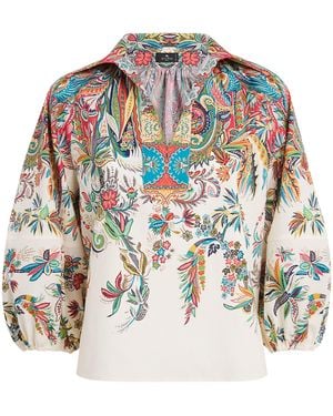 Etro Poplin Floral Print Blouse - Multicolour