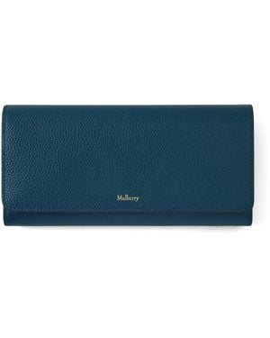 Mulberry Leather Continental Wallet - Blue