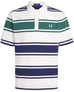 Fred Perry Cotton Stripe Polo Shirt - Blue