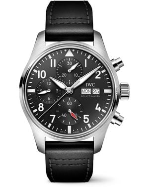 IWC Schaffhausen Stainless Steel Pilot's Chronograph Watch - Black
