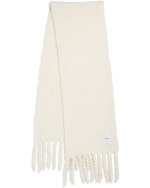 JOSEPH Bouclé Knit Scarf - White