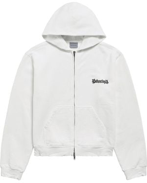 Balenciaga Cotton Salon De Couture Zip-Up Hoodie - White