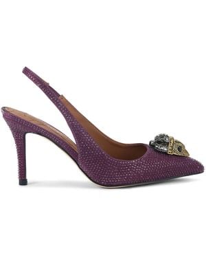 Kurt Geiger Crystal Embellished Belgravia Slingback Court Shoes - Purple