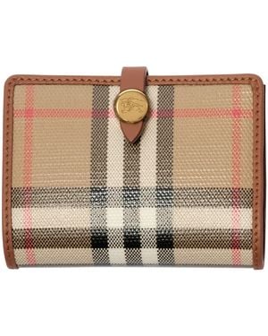 Burberry Check Folded Card Case - Natural