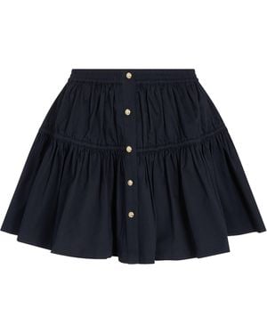 Maje Button-Detail Mini Skirt - Blue