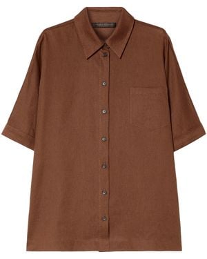 Marina Rinaldi Linen Canvas Shirt - Brown